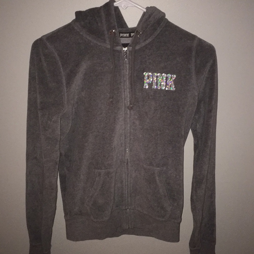 Victoria’s Secret PINK velour zip-up- size XS